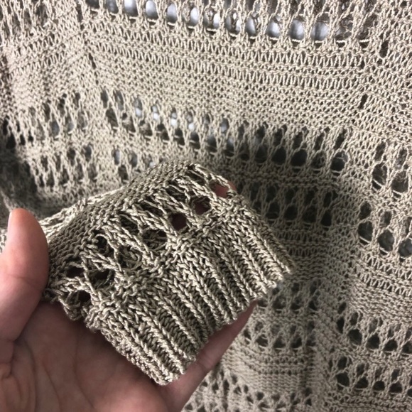 ⛔️SOLD⛔️Soft Surroundings Tan Open Knit Tunic Swea - Picture 7 of 8